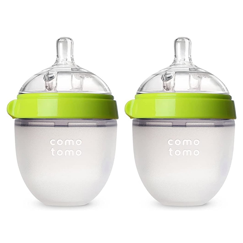 Comotomo Baby Bottles, Green, 5 ounce (2 count)